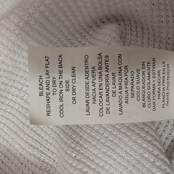 Michael Kors White Waffle Knit Hooded Women's Sweater Size XL - Picture 11 of 11